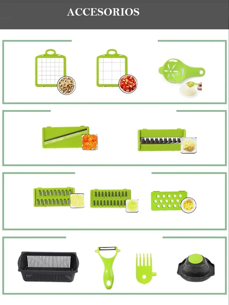 Vista 4 de Mandolina Cortador Picador Verduras16en1